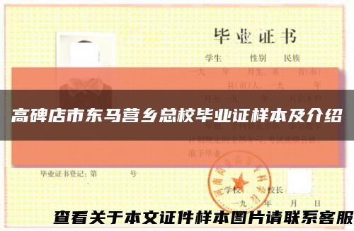高碑店市东马营乡总校毕业证样本及介绍缩略图