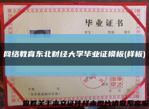 网络教育东北财经大学毕业证模板(样板)缩略图