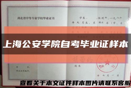 上海公安学院自考毕业证样本缩略图