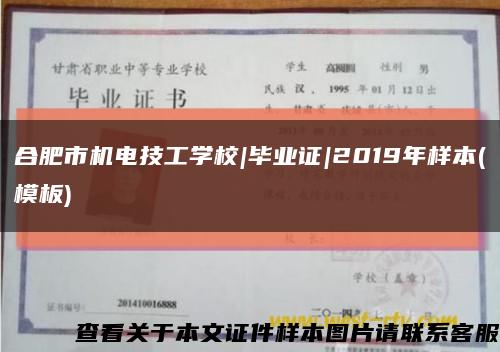 合肥市机电技工学校|毕业证|2019年样本(模板)缩略图