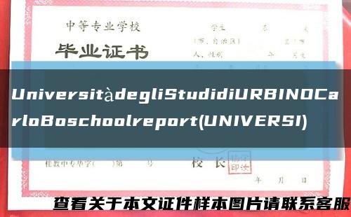 UniversitàdegliStudidiURBINOCarloBoschoolreport(UNIVERSI)缩略图