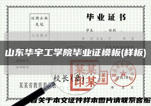 山东华宇工学院毕业证模板(样板)缩略图