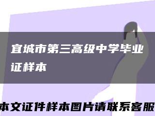 宜城市第三高级中学毕业证样本缩略图