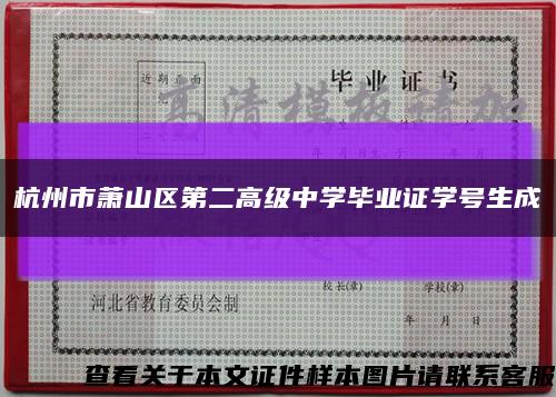 杭州市萧山区第二高级中学毕业证学号生成缩略图