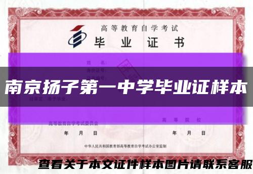 南京扬子第一中学毕业证样本缩略图