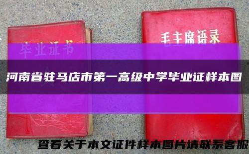 河南省驻马店市第一高级中学毕业证样本图缩略图