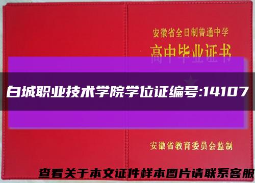 白城职业技术学院学位证编号:14107缩略图