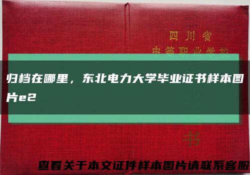 归档在哪里，东北电力大学毕业证书样本图片e2缩略图
