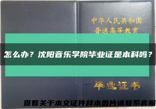 怎么办？沈阳音乐学院毕业证是本科吗？缩略图