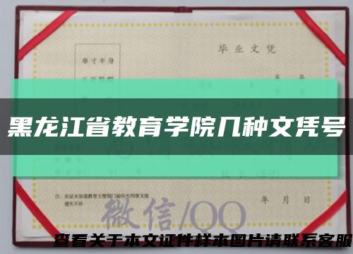 黑龙江省教育学院几种文凭号缩略图