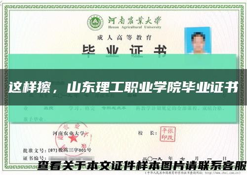 这样擦，山东理工职业学院毕业证书缩略图
