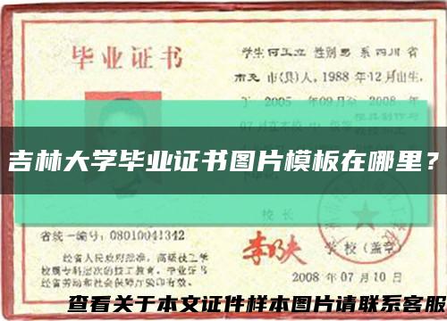 吉林大学毕业证书图片模板在哪里？缩略图