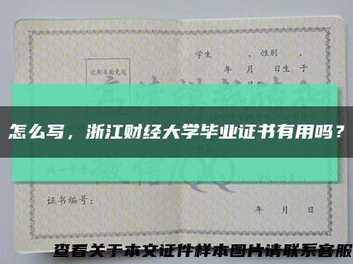 怎么写，浙江财经大学毕业证书有用吗？缩略图