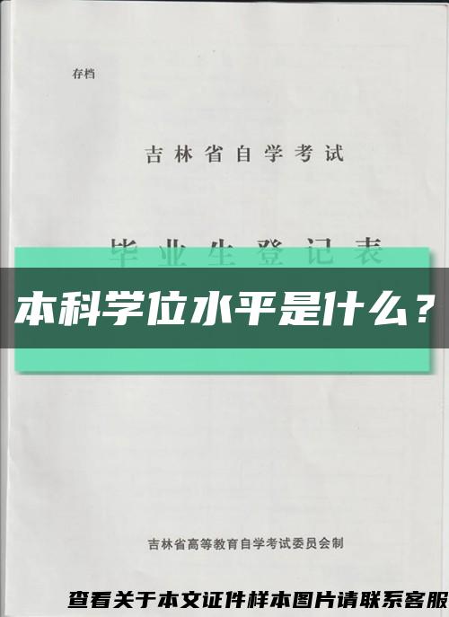 本科学位水平是什么？缩略图