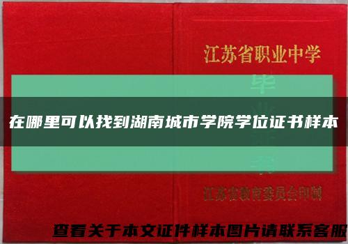 在哪里可以找到湖南城市学院学位证书样本缩略图