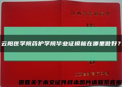 云阳医学院药护学院毕业证模板在哪里做好？缩略图