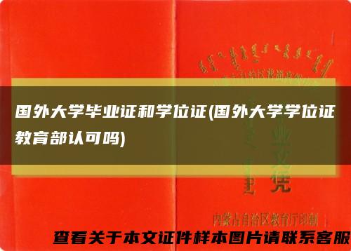 国外大学毕业证和学位证(国外大学学位证教育部认可吗)缩略图