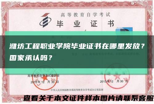潍坊工程职业学院毕业证书在哪里发放？国家承认吗？缩略图