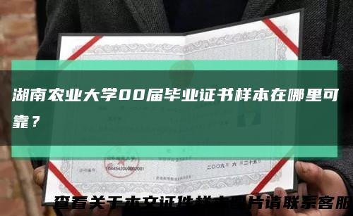 湖南农业大学00届毕业证书样本在哪里可靠？缩略图