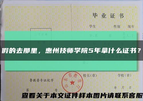 假的去那里，惠州技师学院5年拿什么证书？缩略图