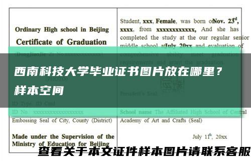 西南科技大学毕业证书图片放在哪里？ 样本空间缩略图