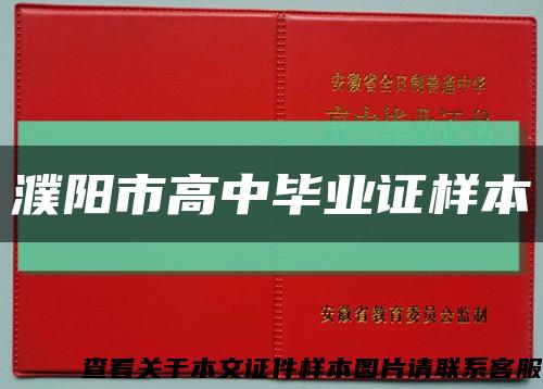 濮阳市高中毕业证样本缩略图