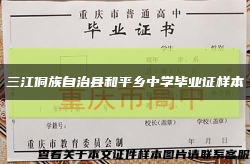 三江侗族自治县和平乡中学毕业证样本缩略图