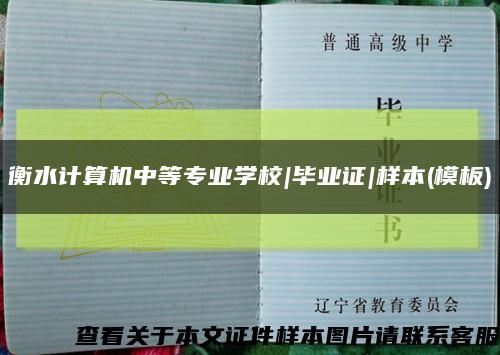 衡水计算机中等专业学校|毕业证|样本(模板)缩略图