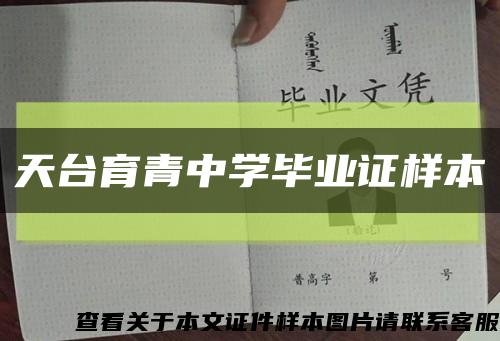天台育青中学毕业证样本缩略图