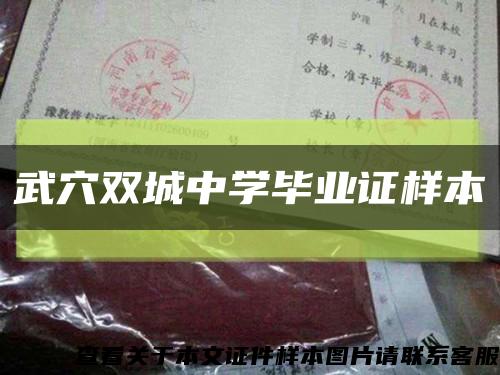 武穴双城中学毕业证样本缩略图