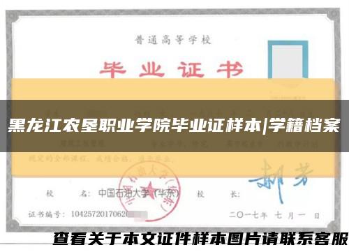 黑龙江农垦职业学院毕业证样本|学籍档案缩略图