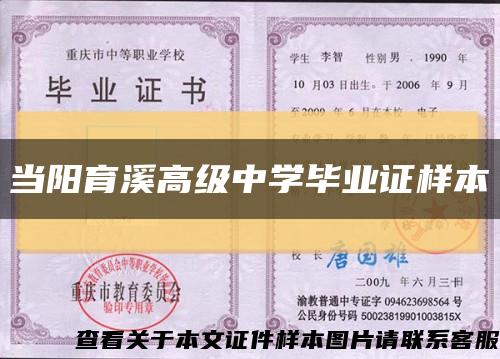 当阳育溪高级中学毕业证样本缩略图