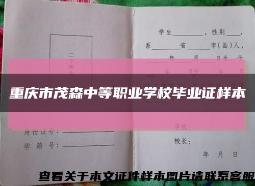 重庆市茂森中等职业学校毕业证样本缩略图
