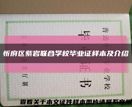 忻府区紫岩联合学校毕业证样本及介绍缩略图