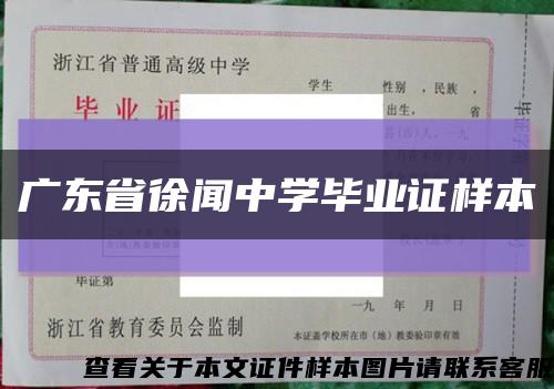 广东省徐闻中学毕业证样本缩略图