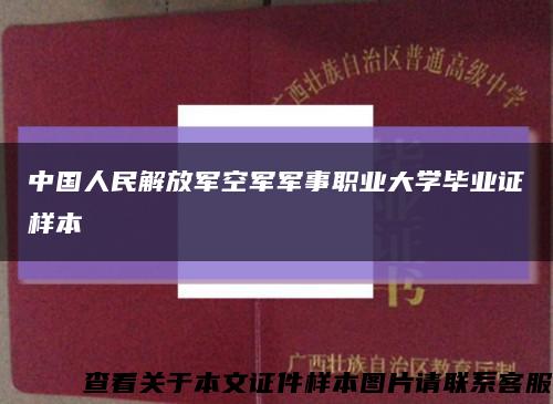 中国人民解放军空军军事职业大学毕业证样本缩略图