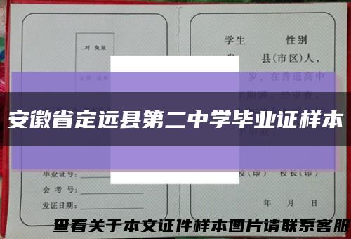 安徽省定远县第二中学毕业证样本缩略图