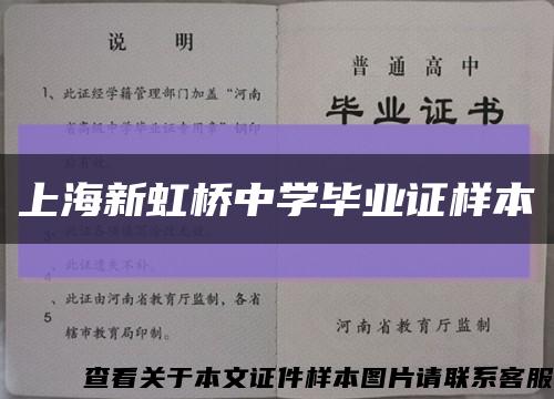 上海新虹桥中学毕业证样本缩略图