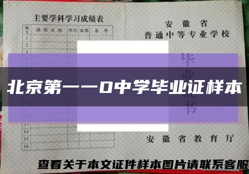 北京第一一O中学毕业证样本缩略图