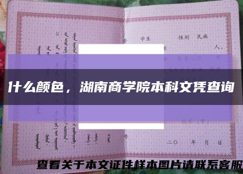 什么颜色，湖南商学院本科文凭查询缩略图