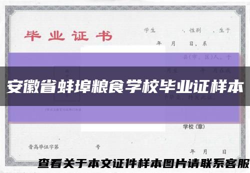 安徽省蚌埠粮食学校毕业证样本缩略图