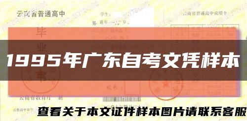 1995年广东自考文凭样本缩略图