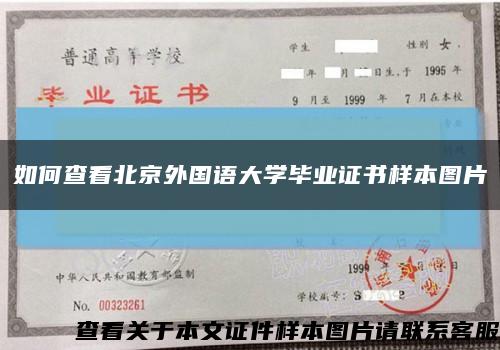 如何查看北京外国语大学毕业证书样本图片缩略图