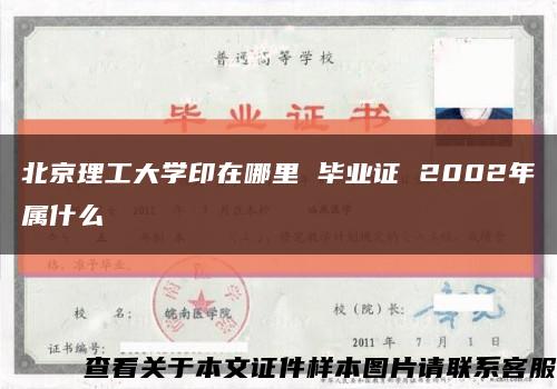 北京理工大学印在哪里 毕业证 2002年属什么缩略图