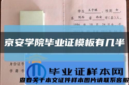 京安学院毕业证模板有几半缩略图
