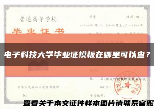 电子科技大学毕业证模板在哪里可以查？缩略图