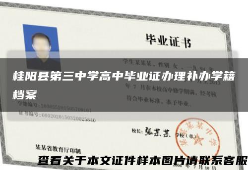 桂阳县第三中学高中毕业证办理补办学籍档案缩略图