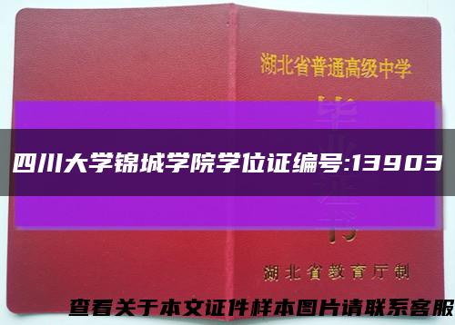 四川大学锦城学院学位证编号:13903缩略图