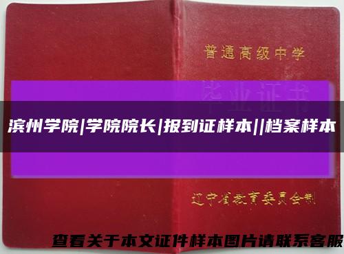 滨州学院|学院院长|报到证样本||档案样本缩略图