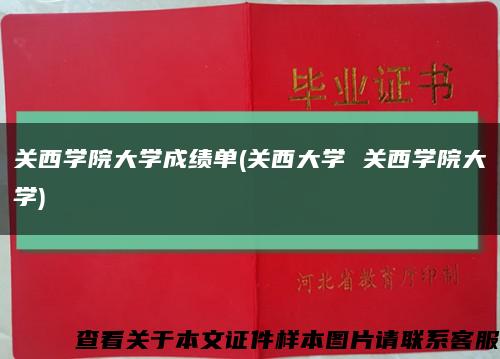 关西学院大学成绩单(关西大学 关西学院大学)缩略图